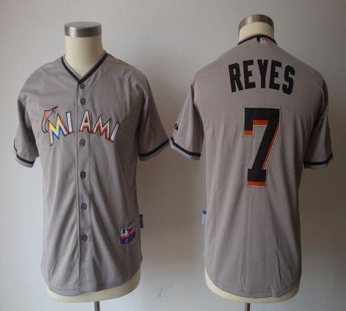Marlins #7 Jose Reyes Grey Stitched Youth MLB Jersey
