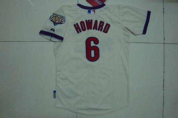 Phillies #6 Ryan Howard Stitched Cream Youth MLB Jersey