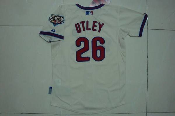 Phillies #26 Chase Utley Stitched Cream Youth MLB Jersey
