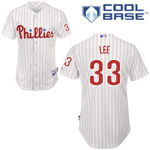 Phillies #33 Cliff Lee White(Red Strip) Cool Base Stitched Youth MLB Jersey