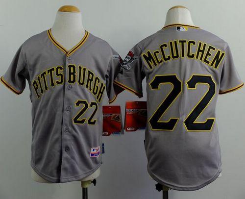 Pirates #22 Andrew McCutchen Grey Cool Base Stitched Youth MLB Jersey