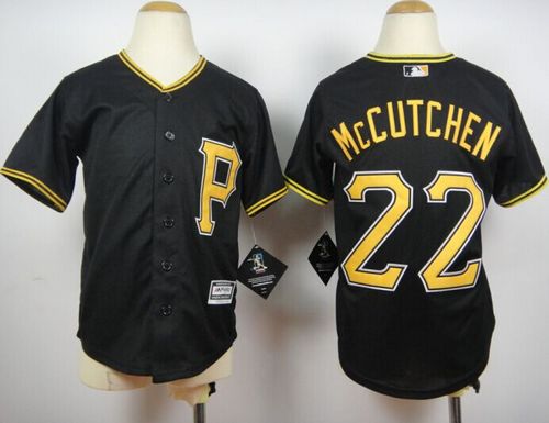 Pirates #22 Andrew McCutchen Black Cool Base Stitched Youth MLB Jersey