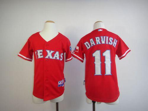 Rangers #11 Yu Darvish Red Cool Base Stitched Youth MLB Jersey
