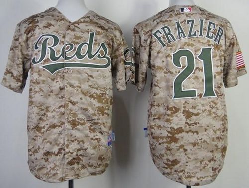 Reds #21 Todd Frazier Camo Cool Base Stitched Youth MLB Jersey