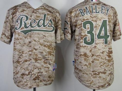 Reds #34 Homer Bailey Camo Cool Base Stitched Youth MLB Jersey
