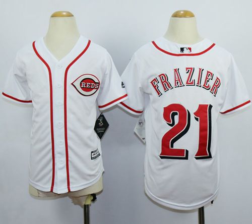 Reds #21 Todd Frazier White Cool Base Stitched Youth MLB Jersey
