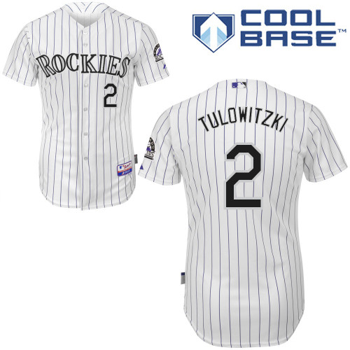 Rockies #2 Troy Tulowitzki White Cool Base Stitched Youth MLB Jersey
