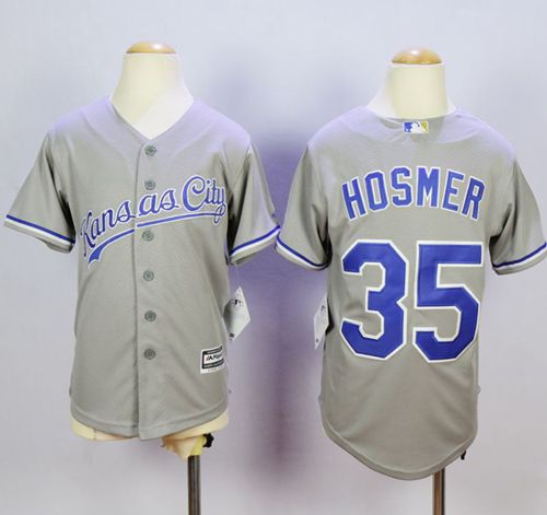 Royals #35 Eric Hosmer Grey Cool Base Stitched Youth MLB Jersey