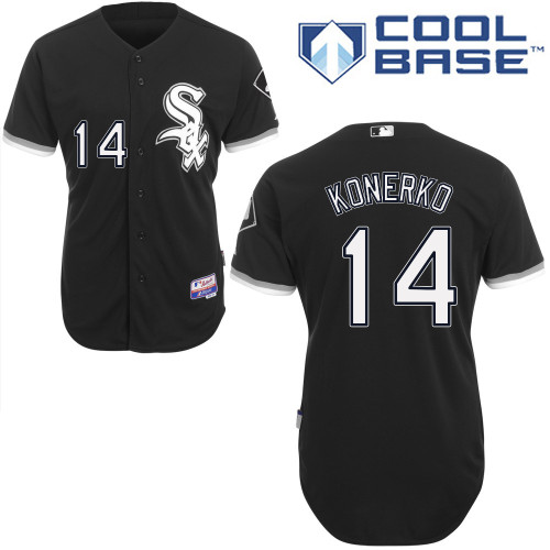 White Sox #14 Paul Konerko Black Cool Base Stitched Youth MLB Jersey