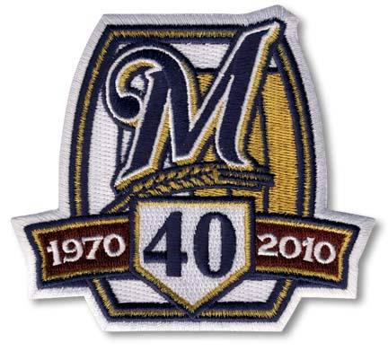 Stitched 2010 Milwaukee Brewers 40th Anniversary Jersey Patch