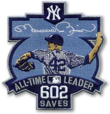 Stitched New York Yankees 42 Mariano Rivera 602 Saves Jersey Patch