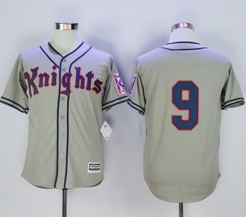 New York Knights The Natural #9 Roy Hobbs Grey Movie Stitched Baseball Jersey