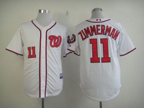 Nationals #11 Zimmerman Ryan White Stitched MLB Jersey
