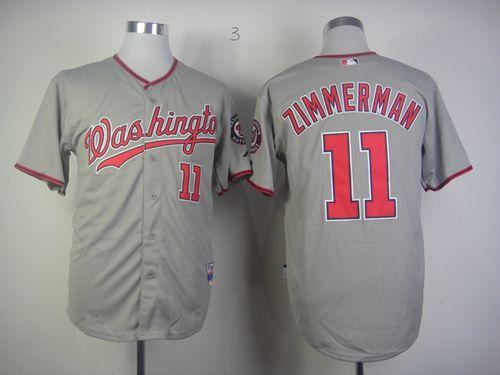 Nationals #11 Zimmerman Ryan Grey Stitched MLB Jersey