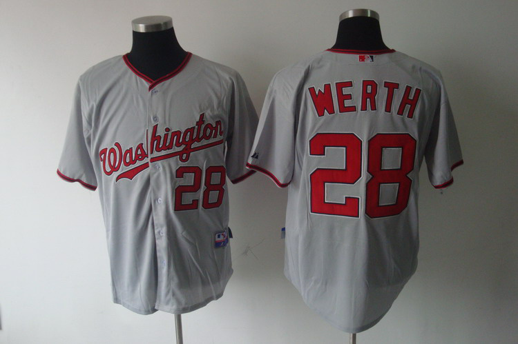 Nationals #28 Jayson Werth Grey Stitched MLB Jersey