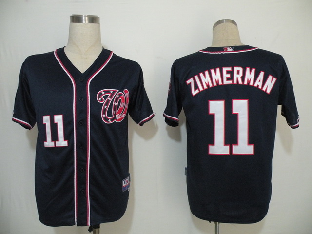 Nationals #11 Ryan Zimmerman Navy Blue Cool Base Stitched MLB Jersey