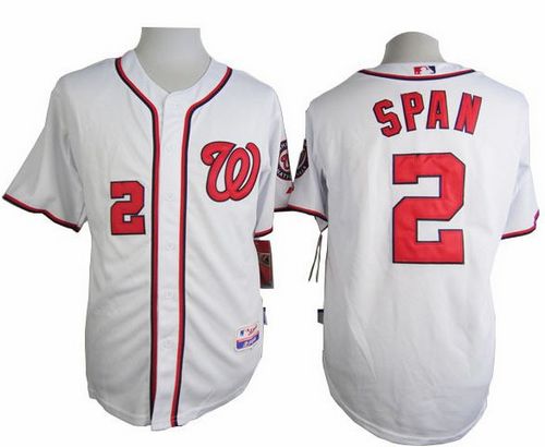 Nationals #2 Denard Span White Cool Base Stitched MLB Jersey