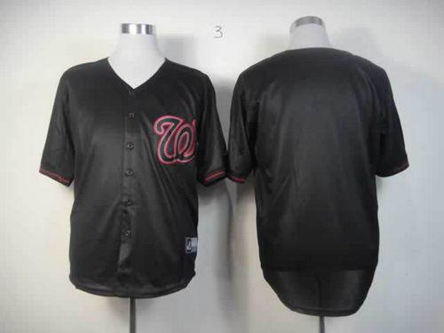 Nationals Blank Black Fashion Stitched MLB Jersey