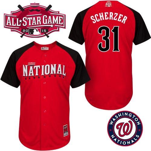 Nationals #31 Max Scherzer Red 2015 All Star National League Stitched MLB Jersey