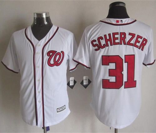 Nationals #31 Max Scherzer White New Cool Base Stitched MLB Jersey