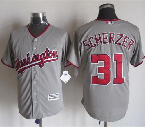 Nationals #31 Max Scherzer Grey New Cool Base Stitched MLB Jersey