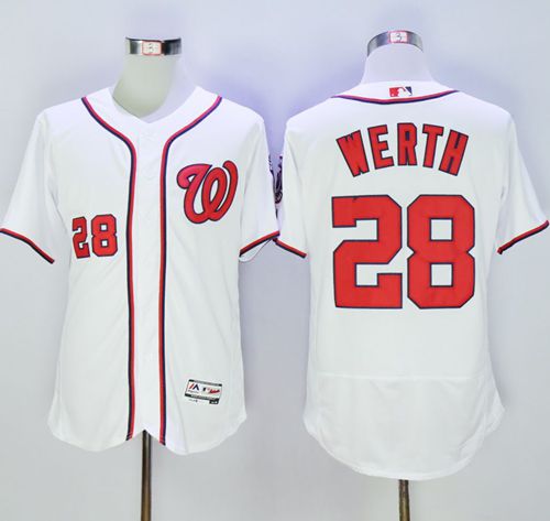 Nationals #28 Jayson Werth White Flexbase Authentic Collection Stitched MLB Jersey