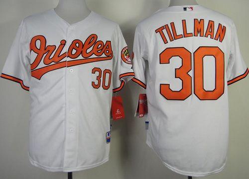 Orioles #30 Chris Tillman White 1954 2014 60th Anniversary Cool Base Stitched MLB Jersey