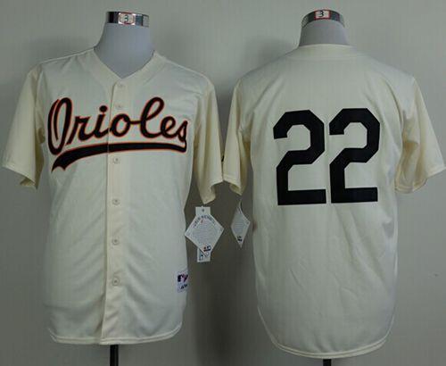 Orioles #22 Jim Palmer Cream 1954 Turn Back The Clock Stitched MLB Jersey