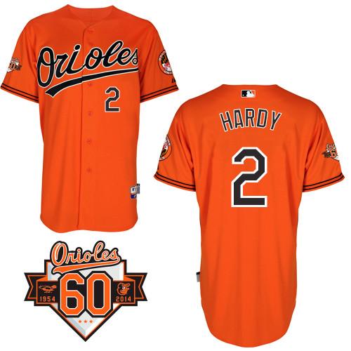 Orioles #2 J.J. Hardy Orange 1954 2014 60th Anniversary Cool Base Stitched MLB Jersey