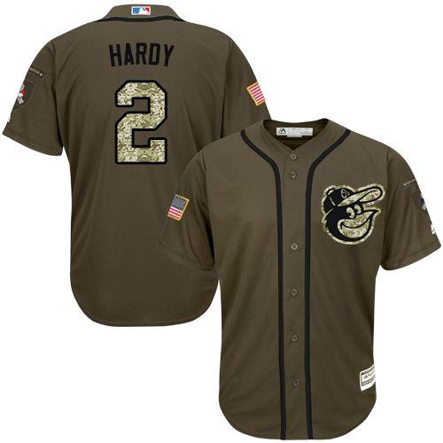 Orioles #2 J.J. Hardy Green Salute to Service Stitched MLB Jersey ...
