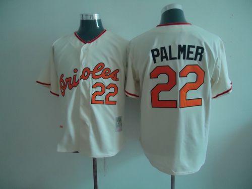 Mitchell And Ness Orioles #22 Jim Palmer Cream Throwback Stitched MLB Jersey