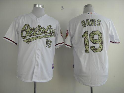 Orioles #19 Chris Davis White USMC Cool Base Stitched MLB Jersey