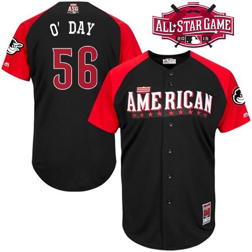 Orioles #56 Darren O'Day Black 2015 All Star American League Stitched MLB Jersey