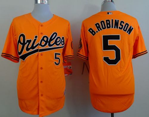 Orioles #5 Brooks Robinson Orange Cool Base Stitched MLB Jersey