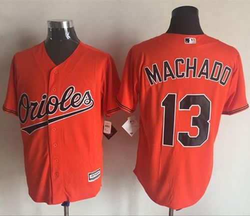 Orioles #13 Manny Machado Orange New Cool Base Stitched MLB Jersey
