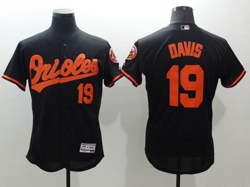 Orioles #19 Chris Davis Black Flexbase Authentic Collection Stitched MLB Jersey