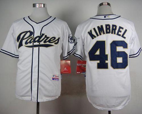 Padres #46 Craig Kimbrel White Cool Base Stitched MLB Jersey