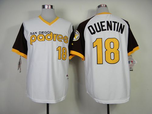 Padres #18 Carlos Quentin White 1978 Turn Back The Clock Stitched MLB Jersey