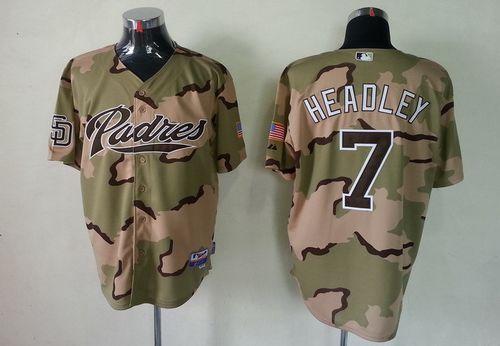 Padres #7 Chase Headley Camo Commemorative Military Day Cool Base Stitched MLB Jersey