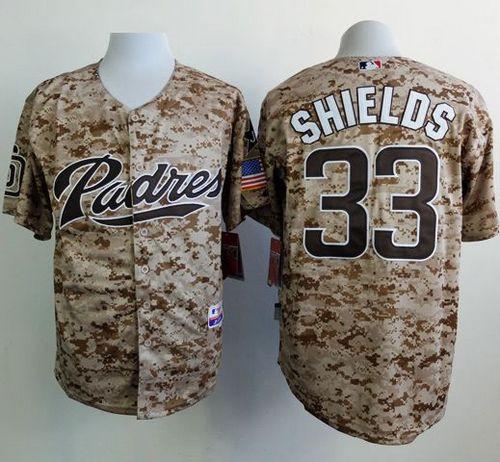Padres #33 James Shields Camo Alternate 2 Cool Base Stitched MLB Jersey