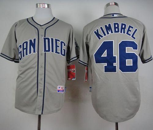 Padres #46 Craig Kimbrel Coffee Grey Cool Base Stitched MLB Jersey