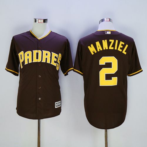 Padres #2 Johnny Manziel Coffee New Cool Base Stitched MLB Jersey
