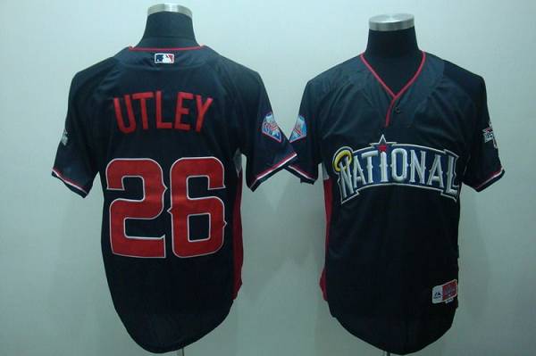 Phillies #26 Chase Utley Blue Nation League 2010 All Star BP Stitched MLB Jersey