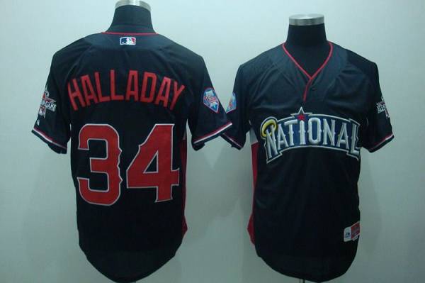 Phillies #34 Roy Halladay Blue Nation League 2010 All Star BP Stitched MLB Jersey
