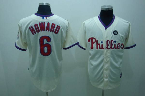 Phillies #6 Ryan Howard Stitched Cream MLB Jersey