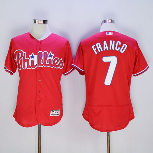 Phillies #7 Maikel Franco Red Flexbase Authentic Collection Stitched MLB Jersey