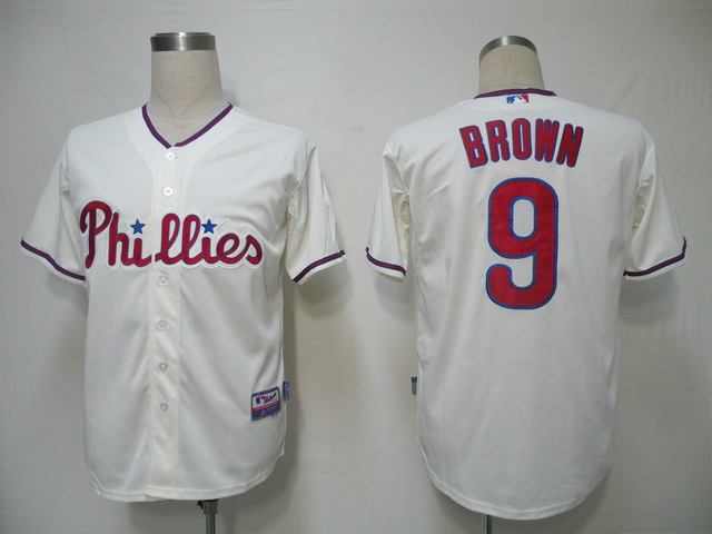 Phillies #9 Domoic Brown Cream Cool Base Stitched MLB Jersey