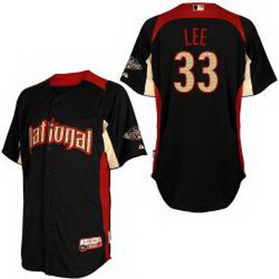 Phillies #33 Cliff Lee Black Nation League 2011 All Star BP Stitched MLB Jersey