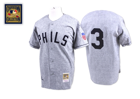 Mitchell And Ness 1942 Phillies #3 Chuck Klein Grey Stitched MLB Jersey