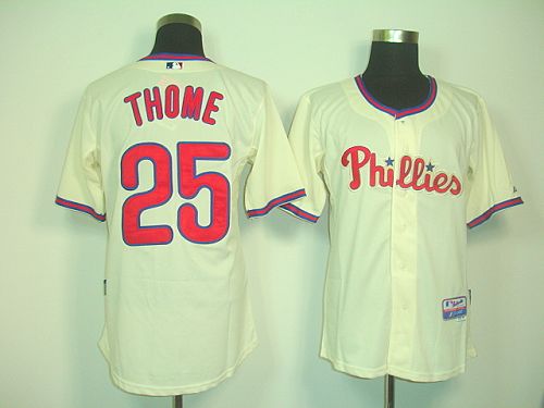 Phillies #25 Jim Thome Cream Cool Base Stitched MLB Jersey